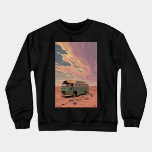 A broken down bus in the desert Crewneck Sweatshirt